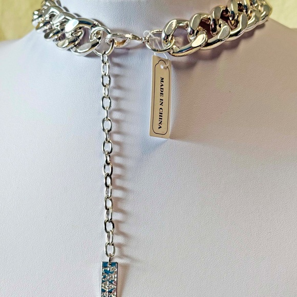 HUGE 3 ½ INCH H. GENUINE CRYSTAL NECKLACE, by SHAY LOWE, RED CARPET GLAMOUR STAT - Picture 8 of 9